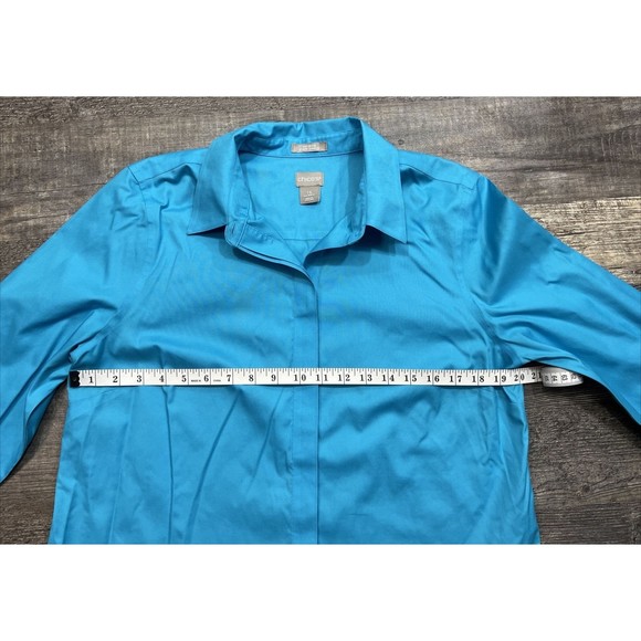 Chicos No Iron Stain Shield Blue Blouse Size 1.5 US 10 - Picture 6 of 9
